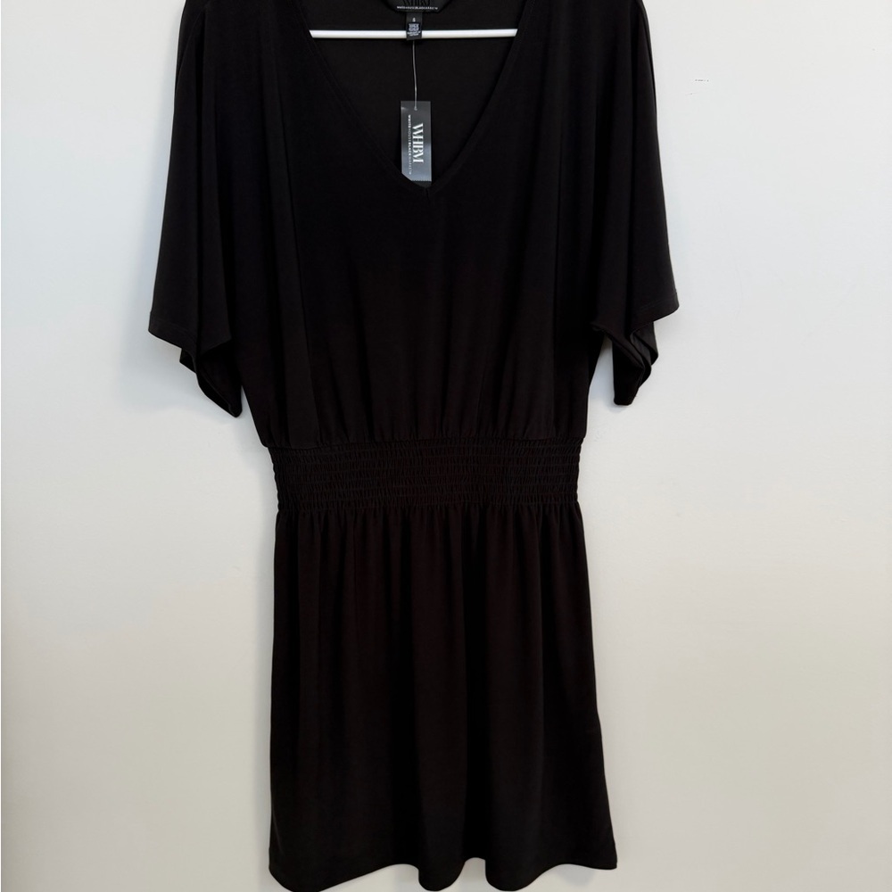 Fun and Classy Black V-Neck Mini Dress - Picture 3 of 13